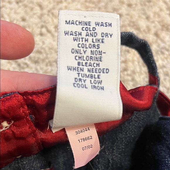 GAP Baby Denim Jumper Christmas 2003 Dress with Red Silky Lining12-18 months - Picture 11 of 14